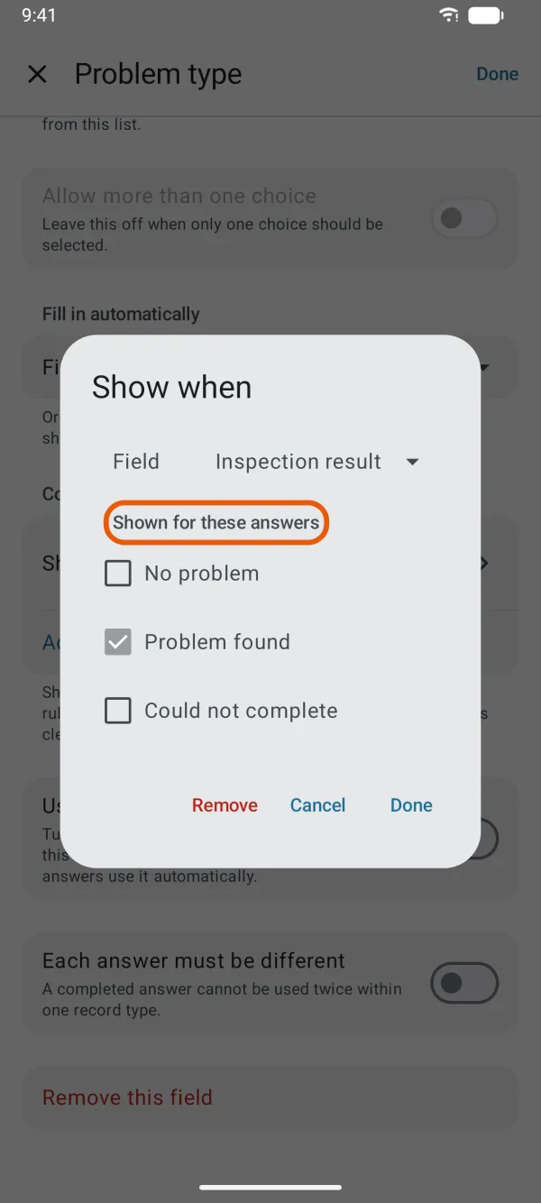The earlier field and the answers that show this one.