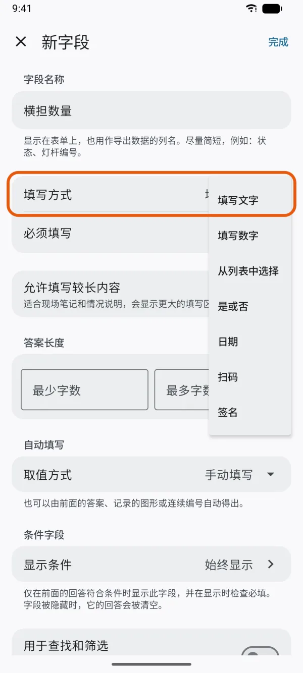可选的填写方式。