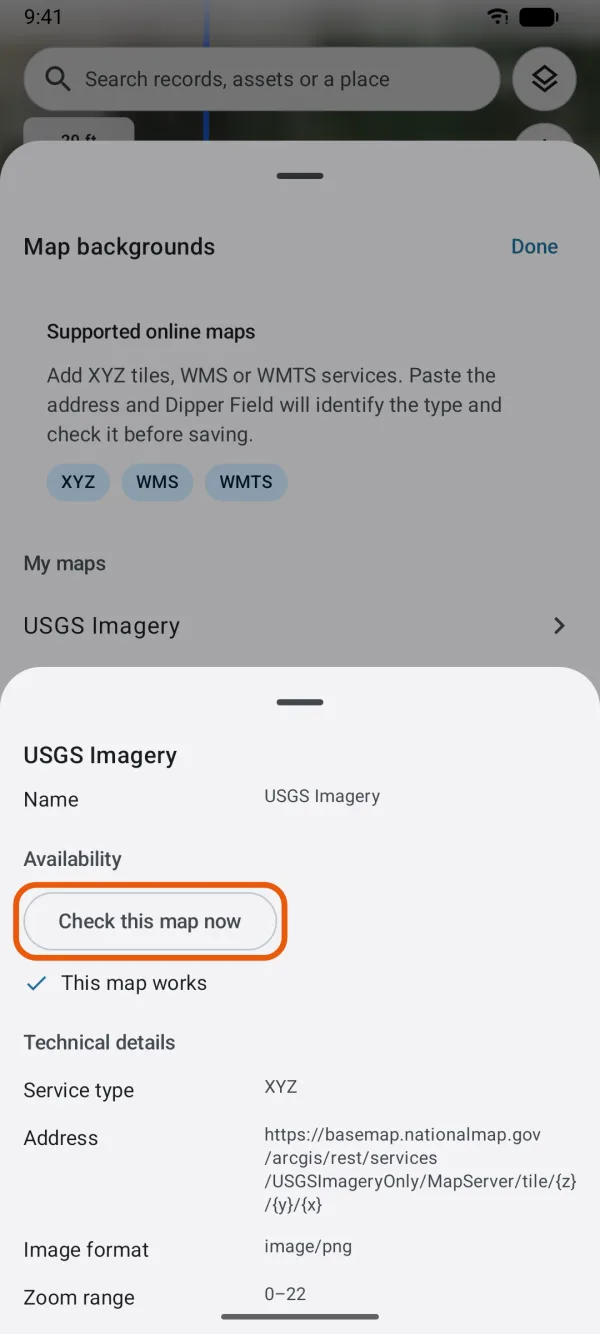 The map's page, with its answer under Availability.