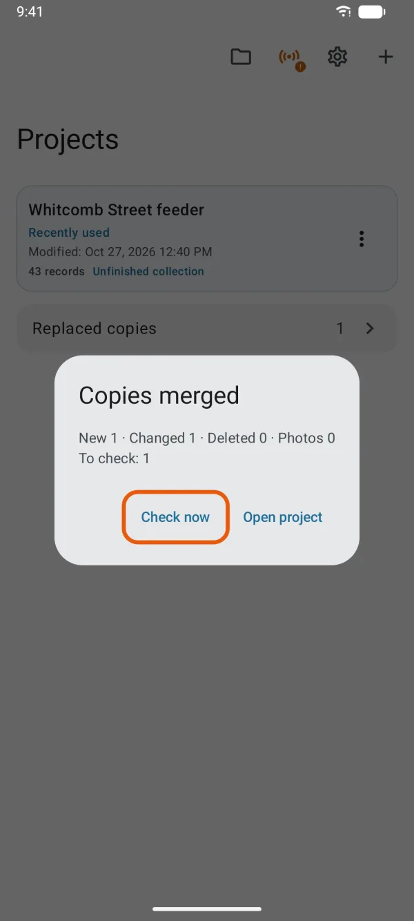 The counts after a merge.