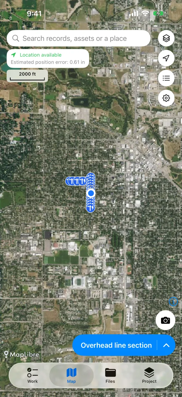 The map framed on the area to save.