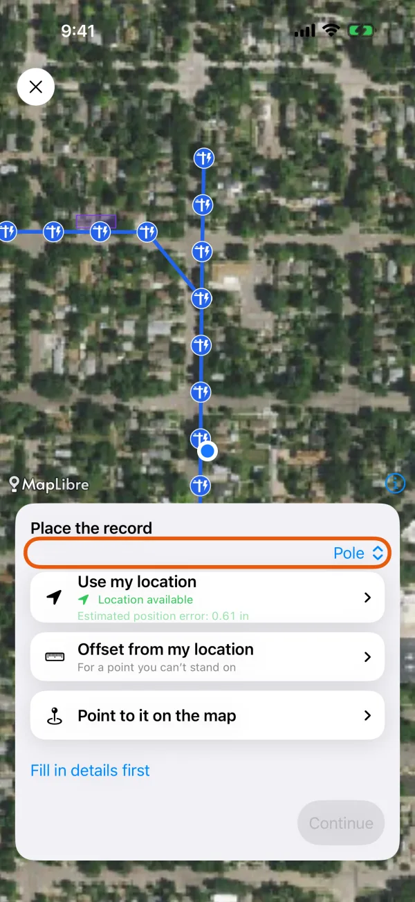 The Place the record card over the map.