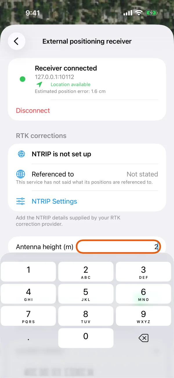 Antenna height and Record only with RTK fixed.