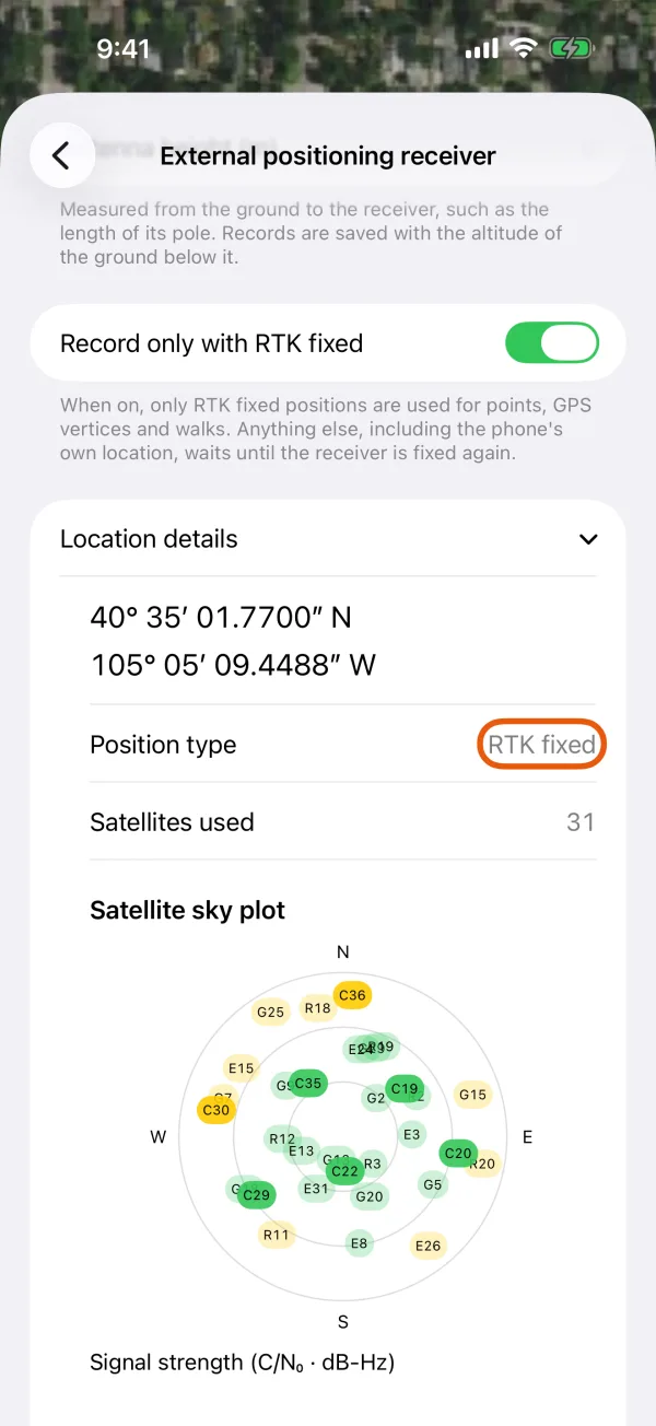 Location details, with the position type.