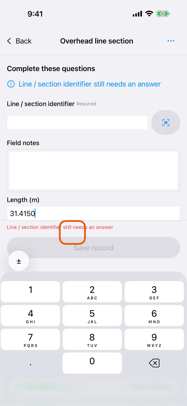 An answer changed by hand, with the button that puts back the worked-out one.
