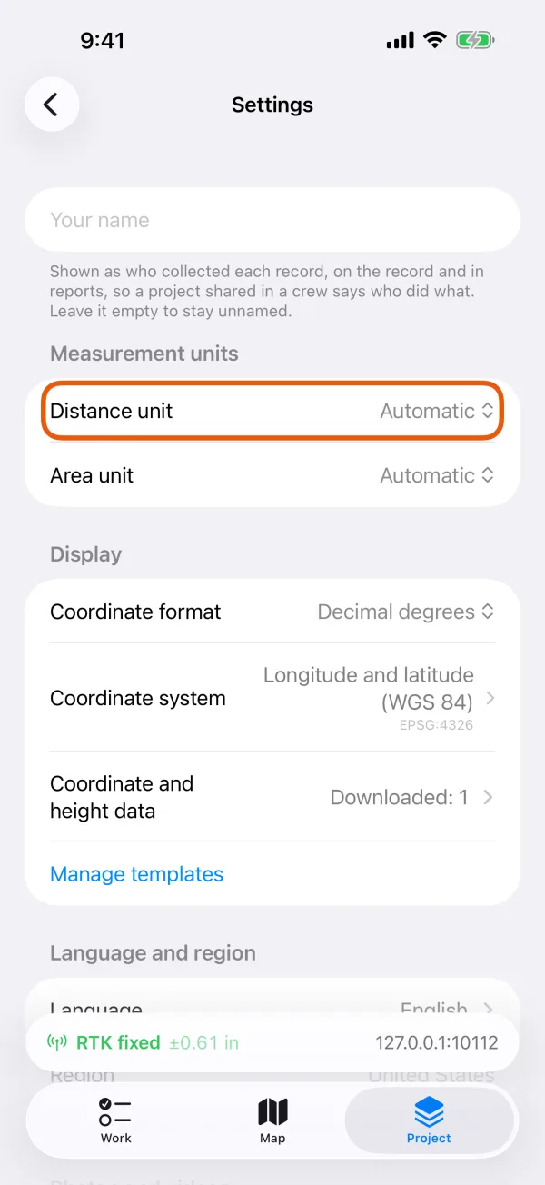 Distance unit and Area unit under Measurement units.