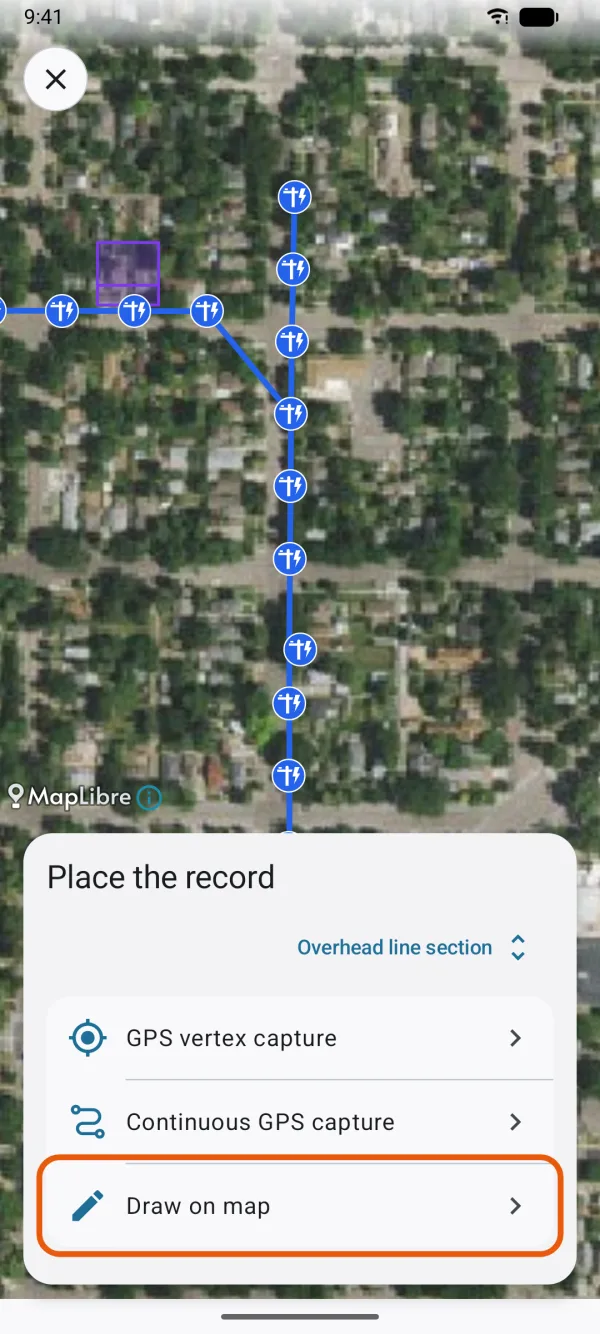 GPS vertex capture, Continuous GPS capture and Draw on map.