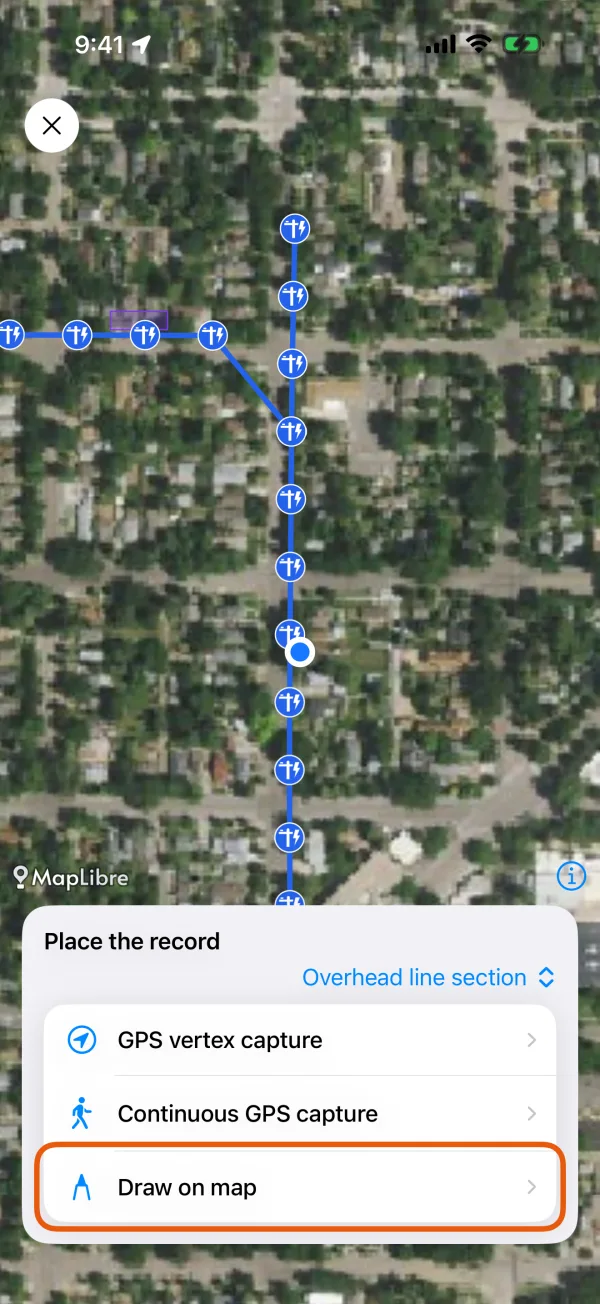 GPS vertex capture, Continuous GPS capture and Draw on map.