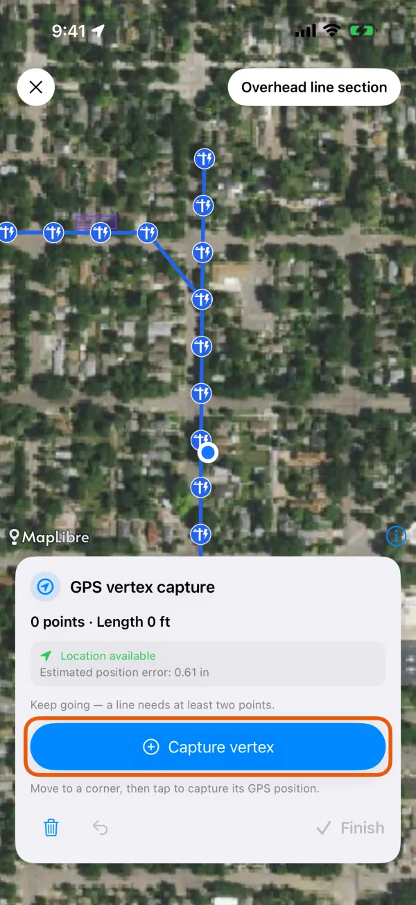 Capture vertex records your current position.